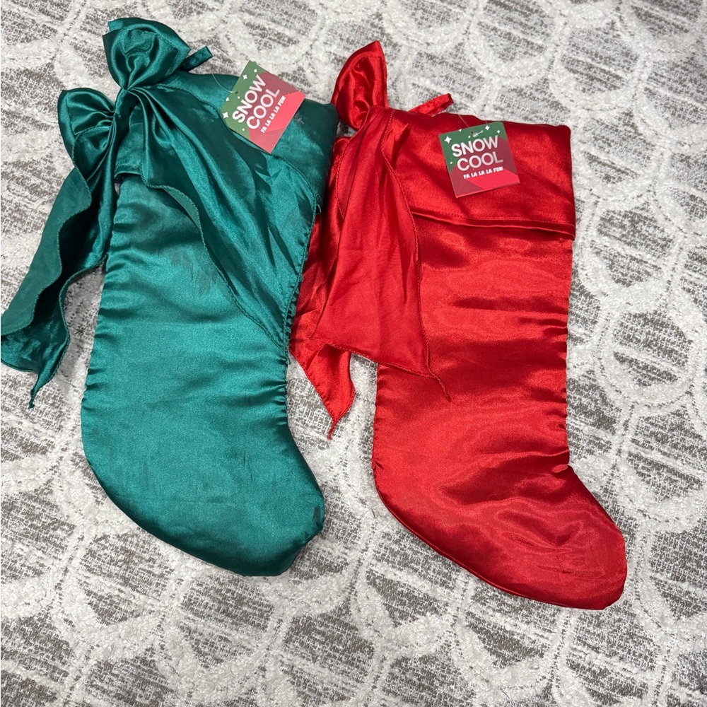 Festive Red and Green Christmas Stockings